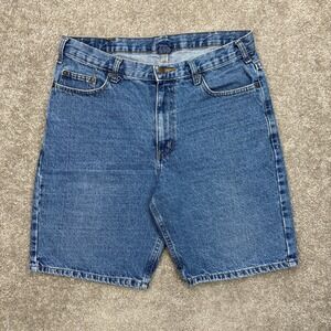 Vintage Y2K Full Blue Denim Jean Shorts Jorts Size 34